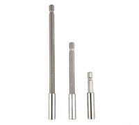 Lot de 3 porte-embouts hexagonaux hexagonaux à dégagement rapide pour outils électriques, 60 mm, 100 mm, 150 mm, adaptateur magnétique en acier au carbone gris