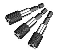 Lot de 3 porte-embouts magnétiques à changement rapide 60 mm 1/4 Convient pour perceuse, tournevis, visseuse sans fil, perceuse-visseuse sans fil, embouts porte-embout