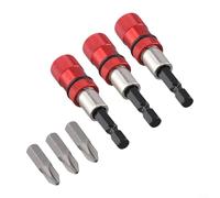 Lot de 3 porte-embouts magnétiques à profondeur réglable avec une construction en métal durable et une poignée magnétique puissante pour une fixation précise à vis (A)
