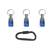 Lot de 3 porte-forets avec mousqueton - Accessoire pour outil électrique à tige SDS, bleu/rouge - Rangement sécurisé des embouts, transport facile (bleu)