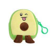 Lot de 3 porte-monnaie en peluche d'avocat - Petit portefeuille mignon - Porte-monnaie avec fruits de dessin animé | Porte-monnaie d'avocat doux, pendentif en peluche à la mode, rangement de cartes