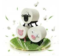 Lot de 3 porte-papier toilette en forme de mouton, cochon et vache - En forme de mouton debout - Sans perçage - Motif animaux - Pour le rangement ou comme cadeau - Fabriqué par R-Satz Shop
