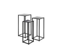 Lot de 3 Porte-Plantes en Métal "Cromano" 71cm Noir