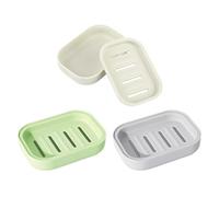 Lot de 3 porte-savon avec trou de drainage, porte-savon, porte-savon, porte-savon, porte-savon, porte-savon, porte-savon, protection de savon, facile à nettoyer, empêche le savon boueux.