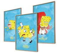 Lot de 3 posters Bob l'éponge légendaire - Motif Bob l'éponge mocking - Idée cadeau pour adultes et fans - Décoration murale