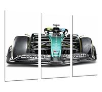 Lot de 3 posters muraux décoratifs modernes pour salon, chambre, chambre à coucher, impression sur bois avec crochets, voiture Formula 1 2024 Aston Martin AMR24, Fernando Alonso, (97 x 62 cm)