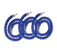 Lot de 3 poteaux torsadés portables for le contrôle des foules - Corde de file d'attente tressée bleue durable for une gestion efficace des foules(250cm)
