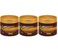 Lot de 3 pots de 400 ml pour cheveux secs et abîmés | Masque Argan Oil Deliplus | Total 1,2 l