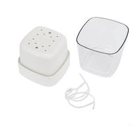 Lot de 3 pots de fleurs à arrosage automatique avec canaux de drainage et visibilité du réservoir pour un arrosage constant (blanc)