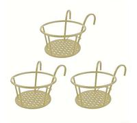 Lot de 3 pots de fleurs en fer robustes pour balcons et jardins