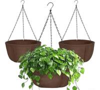 Lot de 3 pots de fleurs suspendus avec chaînes antirouille conçues pour une utilisation durable par tous les temps (25,4 x 3 pièces)