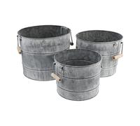 Lot de 3 pots de fleurs vintage en fer pour balcon et jardin ¿ Jardinières élégantes pour la décoration intérieure et les compositions florales