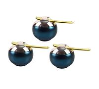 Lot de 3 pots de rangement pour baume à lèvres - 8 ml - Pour baume à lèvres - Rechargeables - Portable - Pour baume à lèvres - Étui de voyage en plastique bleu mat