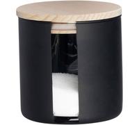 Lot de 3 pots en verre élégant avec couvercle 600 ml - Noir