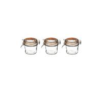 Paris Prix Bocaux à confiture Simply Smart - Lot de 3, joint silicone, fermeture à pince, 325 ml