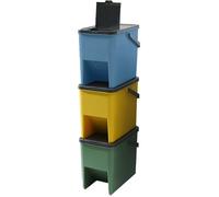 Kitchen Move – Poubelles empilables BERGEN Lot de 3 – Tri sélectif 3x20 L Multicolore