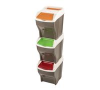 Lot de 3 poubelles Poker Plus - 81 L - Coloris aléatoire
