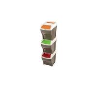 Lot de 3 poubelles poker plus - 81 l - coloris aléatoire
