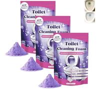 Lot de 3 poudres de nettoyage pour toilettes, technologie de mousse à action rapide, détartrant puissant, nettoyage hygiénique en profondeur, élimine la saleté et les odeurs désagréables