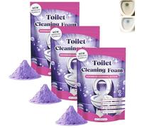 Lot de 3 poudres de nettoyage pour toilettes, technologie de mousse à action rapide, détartrant puissant, nettoyage hygiénique en profondeur, élimine la saleté et les odeurs désagréables