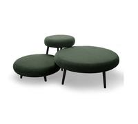 Lot de 3 poufs EDEN tissu lisse vert BOBOCHIC Vert