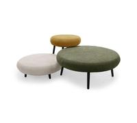 Lot de 3 poufs EDEN tissu texturé multicolore BOBOCHIC Multicolore