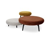 Lot de 3 poufs EDEN tissu velours côtelé multicolore BOBOCHIC Multicolore