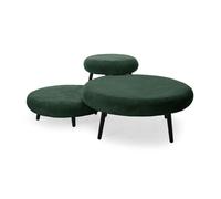 Lot de 3 poufs EDEN tissu velours côtelé vert BOBOCHIC Vert