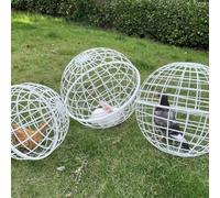 Lot de 3 poulaillers mobiles en forme de boule, cage à poule ronde enroulable pour l'extérieur, pigeons, lapins, canards, cage à balles de sécurité pour la sécurité des animaux domestiques,