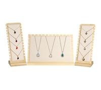 Lot de 3 présentoirs à bijoux en bambou pour colliers, petits et grands supports pour l'organisation du magasin