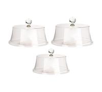 Lot de 3 présentoirs à gâteaux en acrylique pour fête crème style B