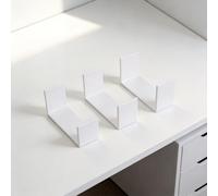 Lot de 3 présentoirs en acrylique pour rangement de bijoux, vitrine, étagère en acrylique de 3 mm d'épaisseur (blanc)