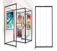 Lot de 3 présentoirs portables pour œuvres d'art - 80 x 180 cm - Support pour calligraphie, affiches, photos, expositions, signalisation, réglable et durable