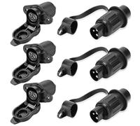 Lot de 3 prises à 3 broches - Prise de remorque - Prise 3 broches - 12 V - Pour tracteur et machine agricole