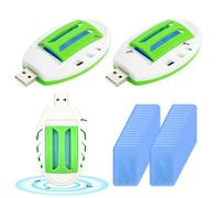 Lot de 3 prises anti-moustiques USB portables avec 120 tablettes répulsives, pour intérieur, extérieur, randonnée, été, maison, voyage, vert