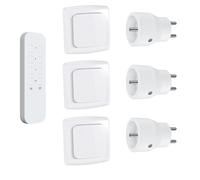 Lot de 3 prises intérieures 2300W télécommandées + Télécommande 3 canaux + 3 interrupteurs ON/OFF intérieur