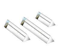 Lot de 3 prismes triangulaires en verre optique en cristal, 30 x 100/150/200 mm, prisme d'expériences de spectre arc-en-ciel, prisme triangulaire en cristal K9, lentille transparente pour la physique