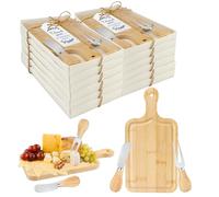 Lot de 3 prix pour fête prénatale (12 ensembles) pour les gagnants du jeu, prix de fête prénuptiale pour invités, plateau à fromage avec planche à charcuterie, couteaux, fourchettes, carte de