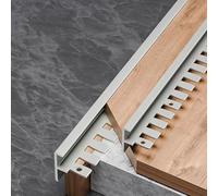 Lot de 3 profilés de nez d'escalier en métal pour stratifié et carrelage - Forme F pliable - 90 cm - Finition mate