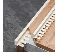 Lot de 3 profilés de nez d'escalier en métal pour stratifié et carrelage - Forme F pliable - 90 cm - Finition mate