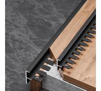 Lot de 3 profilés de nez d'escalier en métal pour stratifié et carrelage - Forme F pliable - 90 cm - Finition mate