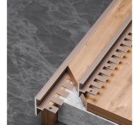Lot de 3 profilés de nez d'escalier en métal pour stratifié et carrelage - Forme F pliable - 90 cm - Finition mate