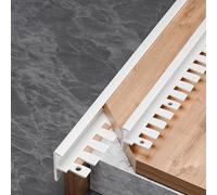 Lot de 3 profilés de nez d'escalier en métal pour stratifié et carrelage - Forme F pliable - 90 cm - Finition mate
