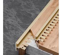 Lot de 3 profilés de nez d'escalier en métal pour stratifié et carrelage - Forme F pliable - 90 cm - Finition mate