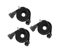 Lot de 3 prolongateurs 16A HO5VV-F 3G1,5mm² - Noir 3m - Zenitech