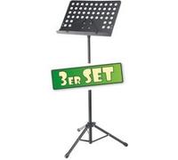 Lot de 3 Pronomic OS-01P Pupitre d'Orchestre en Tôle Perforée