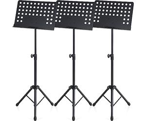 Lot de 3 Pronomic OS-01P Pupitre d'Orchestre en Tôle Perforée