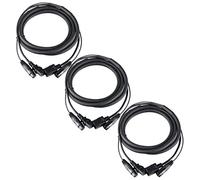Lot de 3 Pronomic Stage IECD-2.5 Câble Hybride DMX C/DMX (Câble combiné pour alimentation et signal DMX, longueur : 2,5 m) Noir