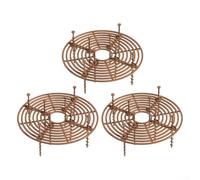 Lot de 3 protecteurs de pots de fleurs avec trou central, 19/30/52 cm, en ABS, empêche les animaux de compagnie et tout-petits de creuser, jardin intérieur et extérieur (marron-m)