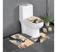 Lot de 3 protecteurs de salle de bain en peluche pour chambre à coucher, cuisine, baignoire, maison, tapis absorbant à l'encre Phoenix